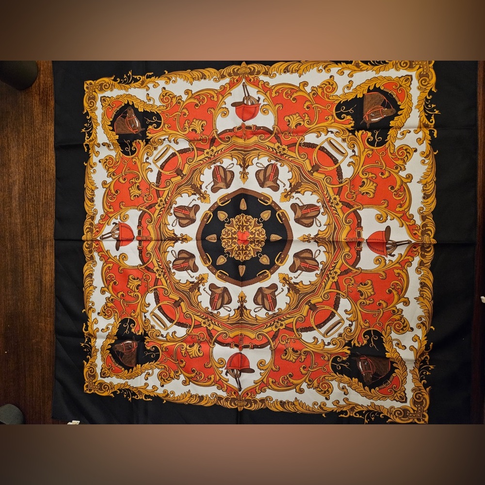Elegant Black and Orange Scarf
